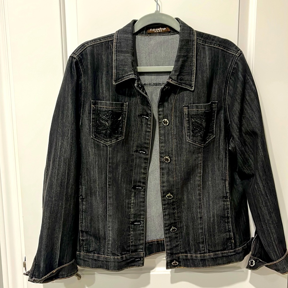 Frilli Exchange Dark Denim Jacket. Woman’s Size XL